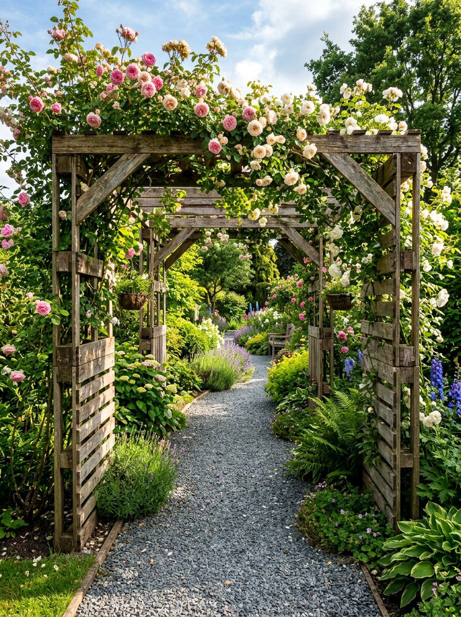 Garden Path Pallet Pergola - 25 Pallet Pergola Ideas