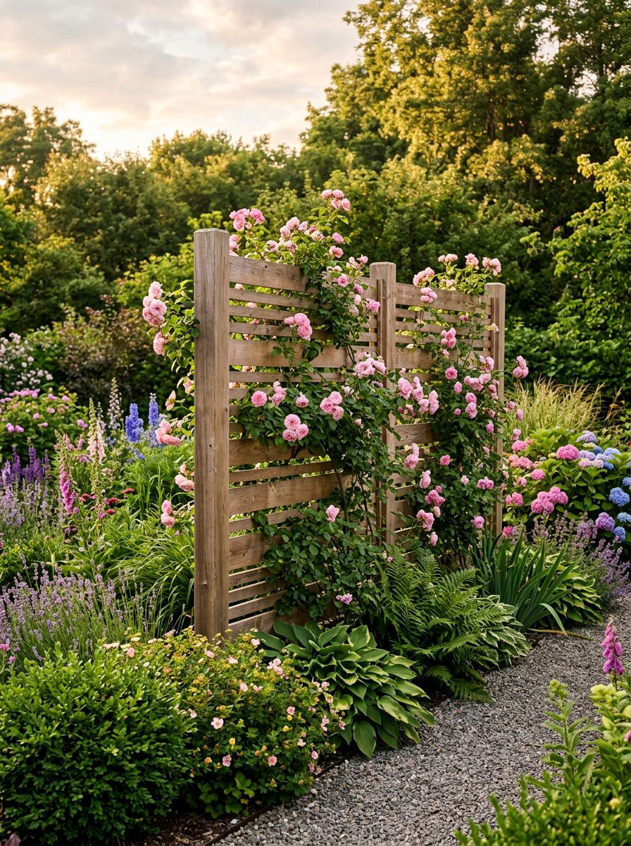 Garden Slat Privacy Partition - 25 Pallet Privacy Screen Ideas