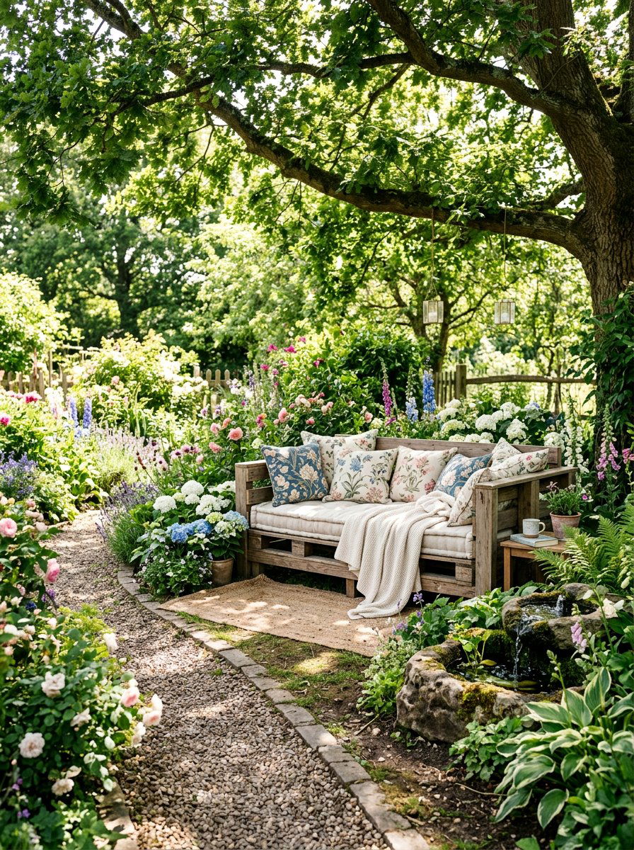 Garden sanctuary spot - 25 Outdoor pallet daybed ideas