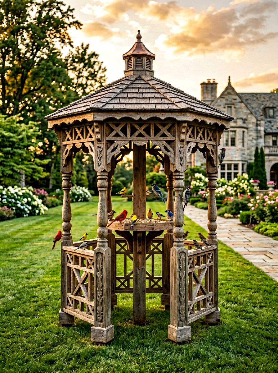 Gazebo Bird Feeder - 25 Pallet Bird Feeder Ideas