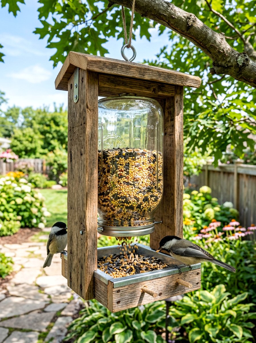 Glass Bird Feeder - 25 Pallet Bird Feeder Ideas