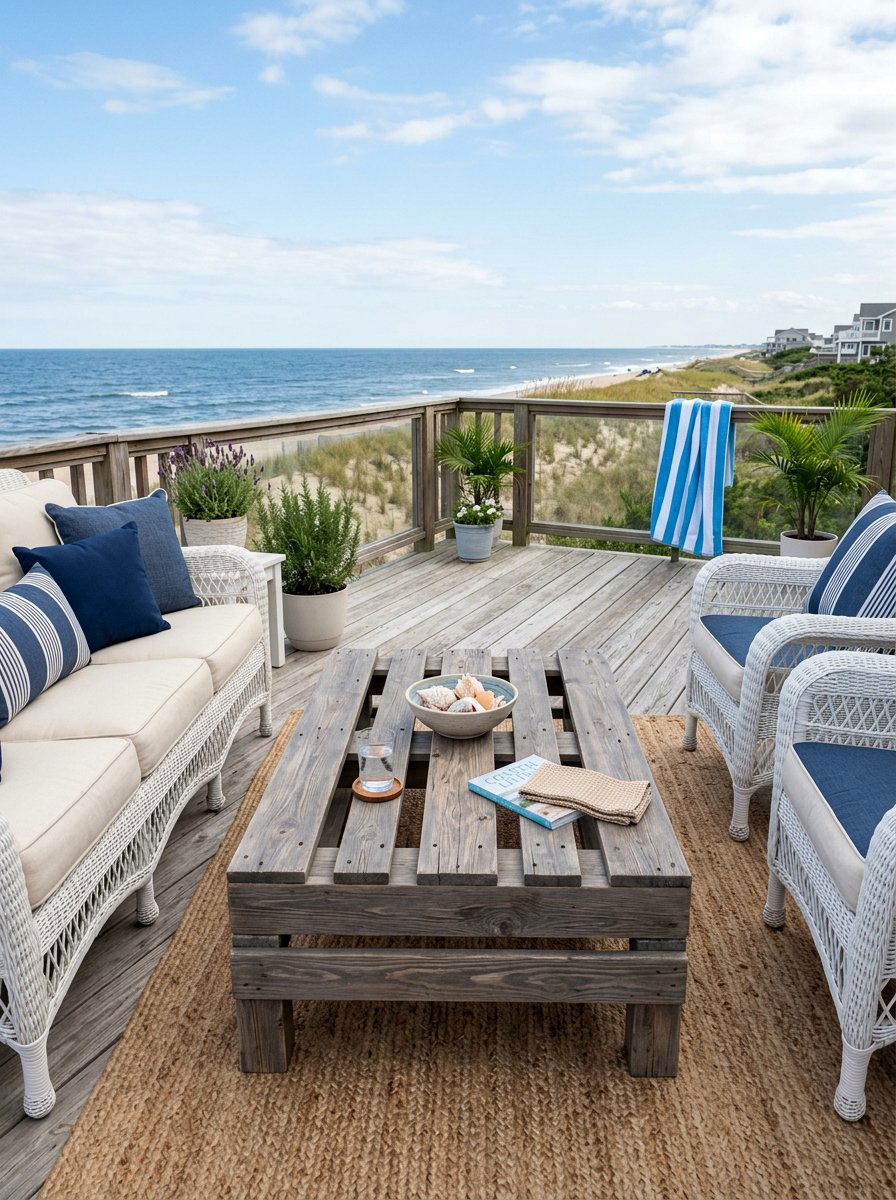 Gray Stained Wood Pallet Table - 25 Pallet Coffee Table for Patio Ideas