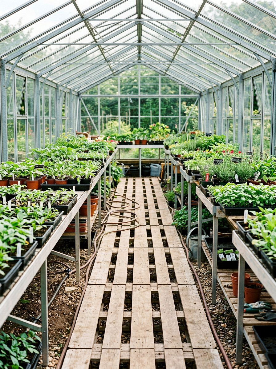 Greenhouse Floor Path - 25 Pallet Walkway for Garden Ideas
