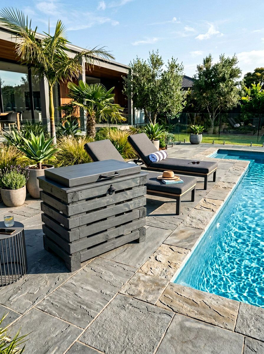 Grey Painted Pallet Cooler - 25 Pallet Ice Chest Holder Ideas