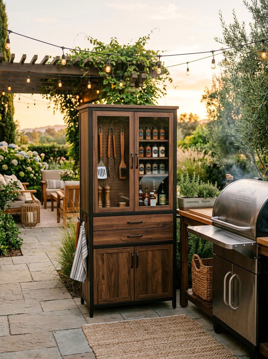 Grill Accessory Storage Cabinet - 25 Pallet Outdoor Storage Box Ideas