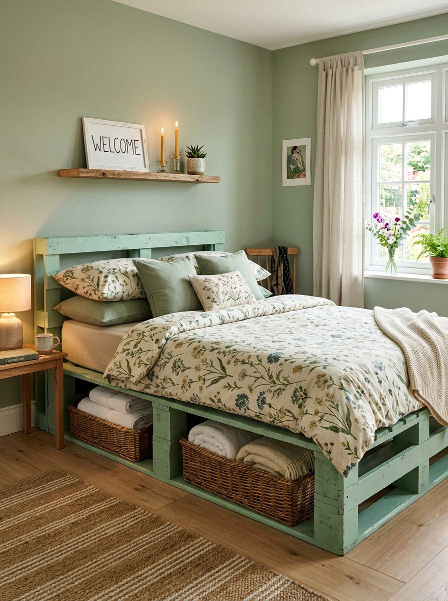 Guest Room Pallet Bed - 25 Pallet Bed with Storage ideas