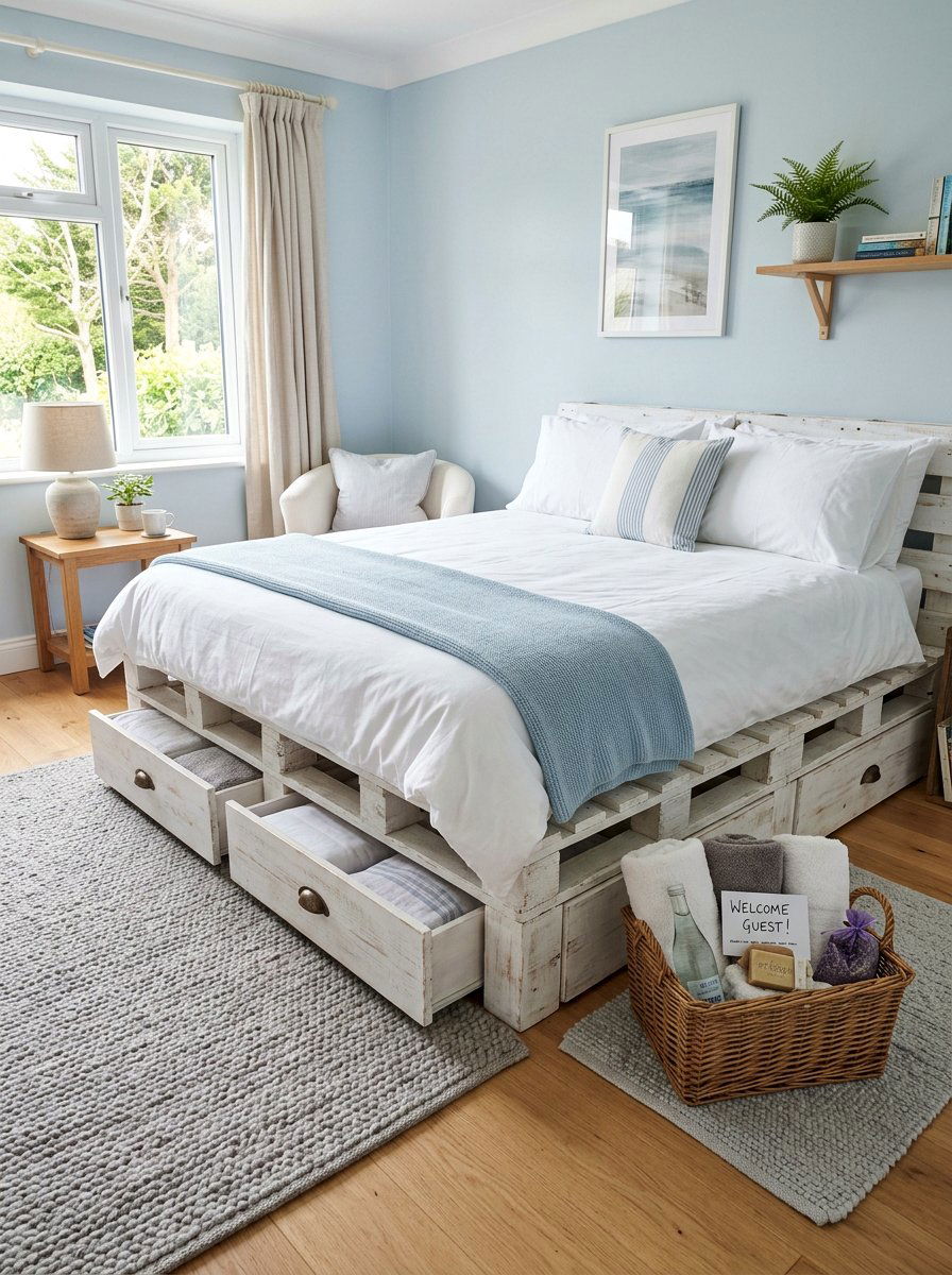Guest Room Space - 25 Pallet bed ideas with drawers