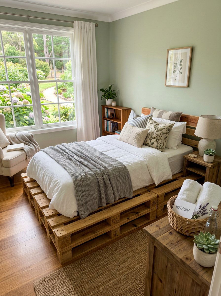 Guest bed - 25 Single pallet bed ideas