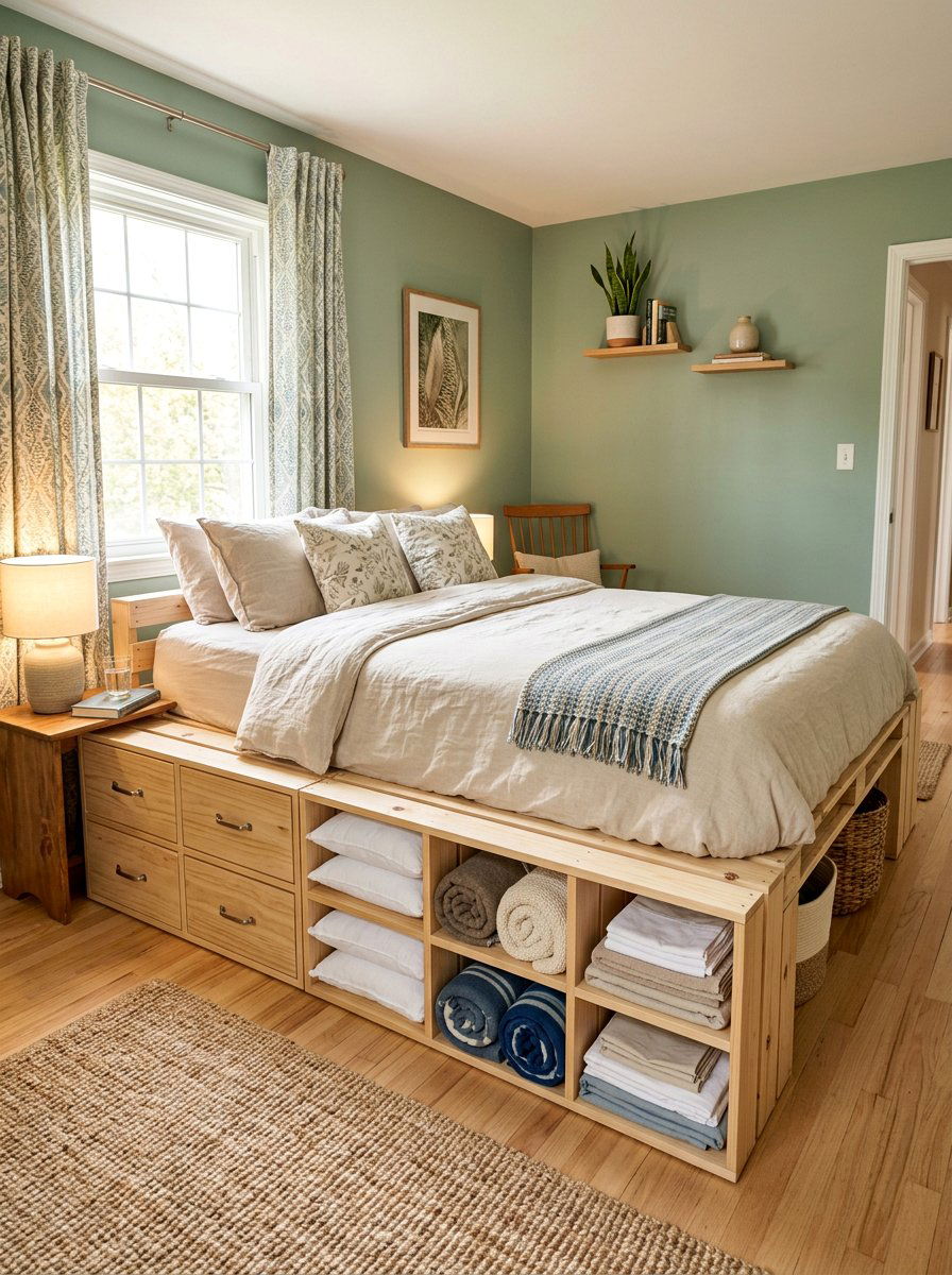 Guest room pallet storage bed - 25 Pallet bed ideas with built-in storage