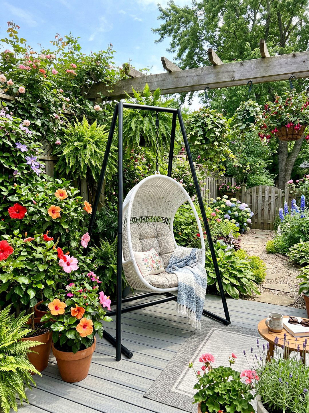 Hanging Chair Garden Setup - 25 private garden nook ideas