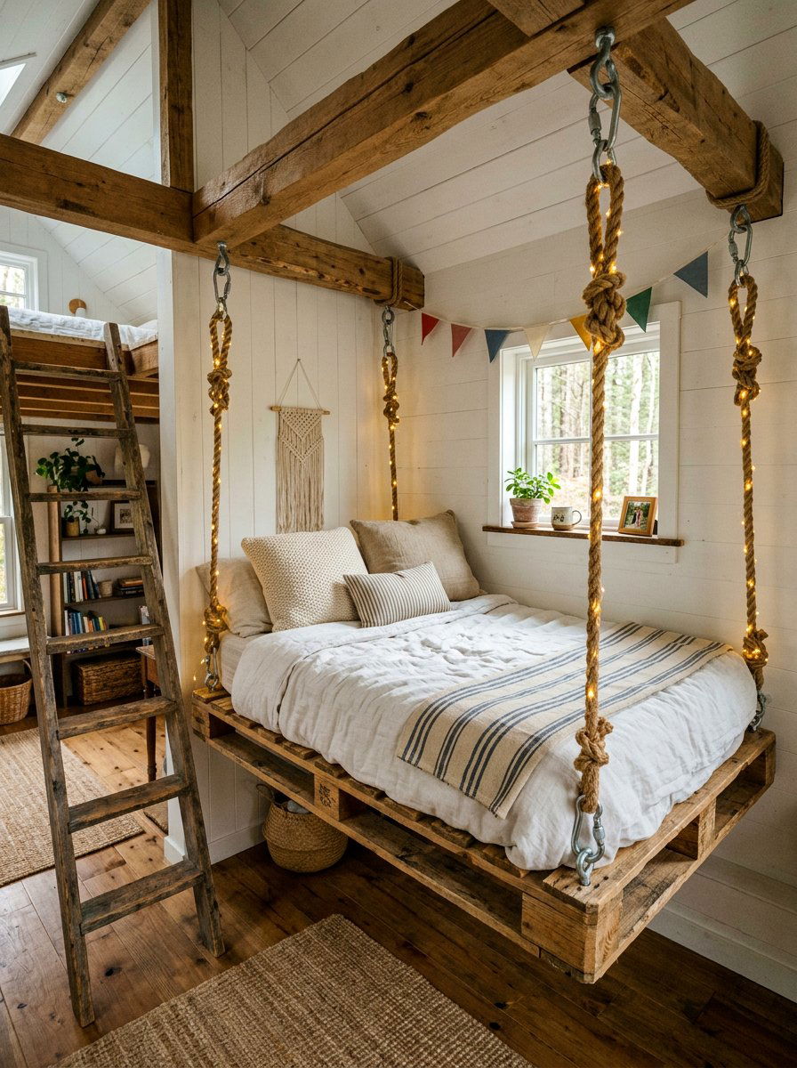 Hanging Pallet Bed Design - 25 Pallet bed ideas for tiny house