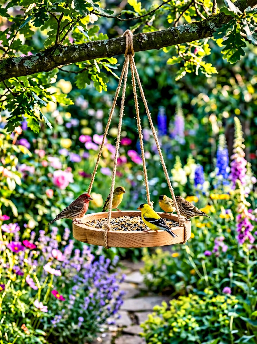 Hanging Tray Bird Feeder - 25 Pallet Bird Feeder Ideas