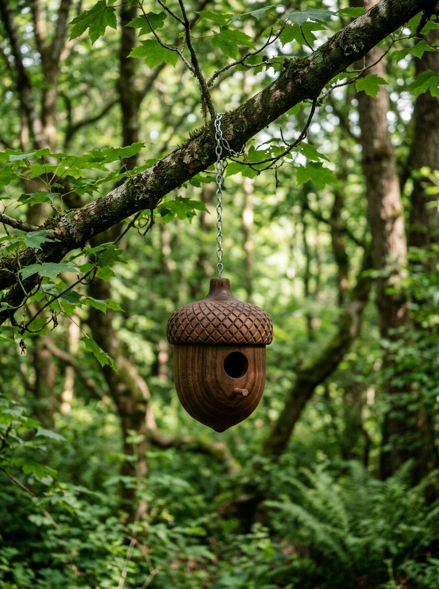 Hanging acorn birdhouse - 25 unique birdhouse designs