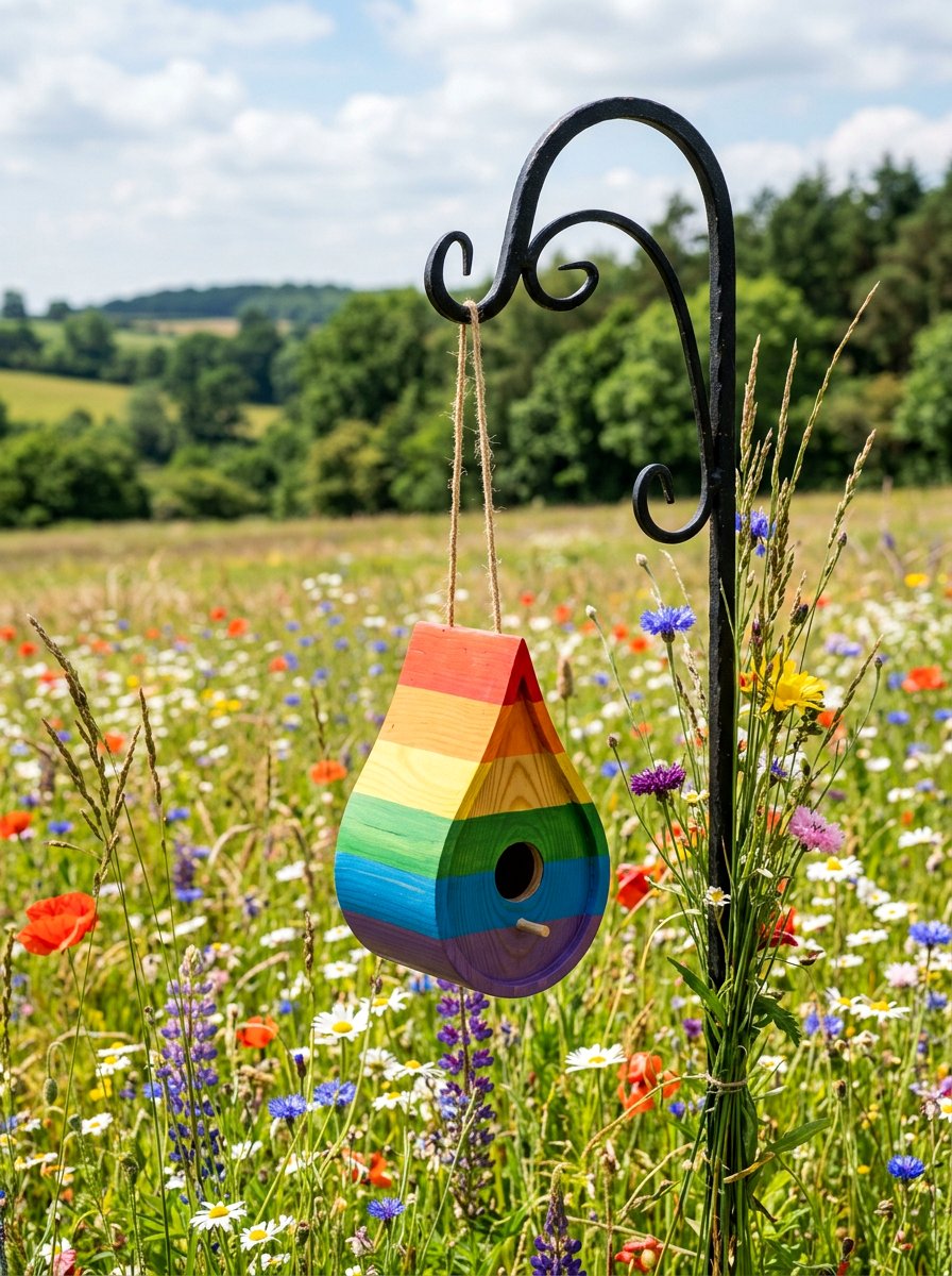 Hanging birdhouse - 25 colorful birdhouse ideas