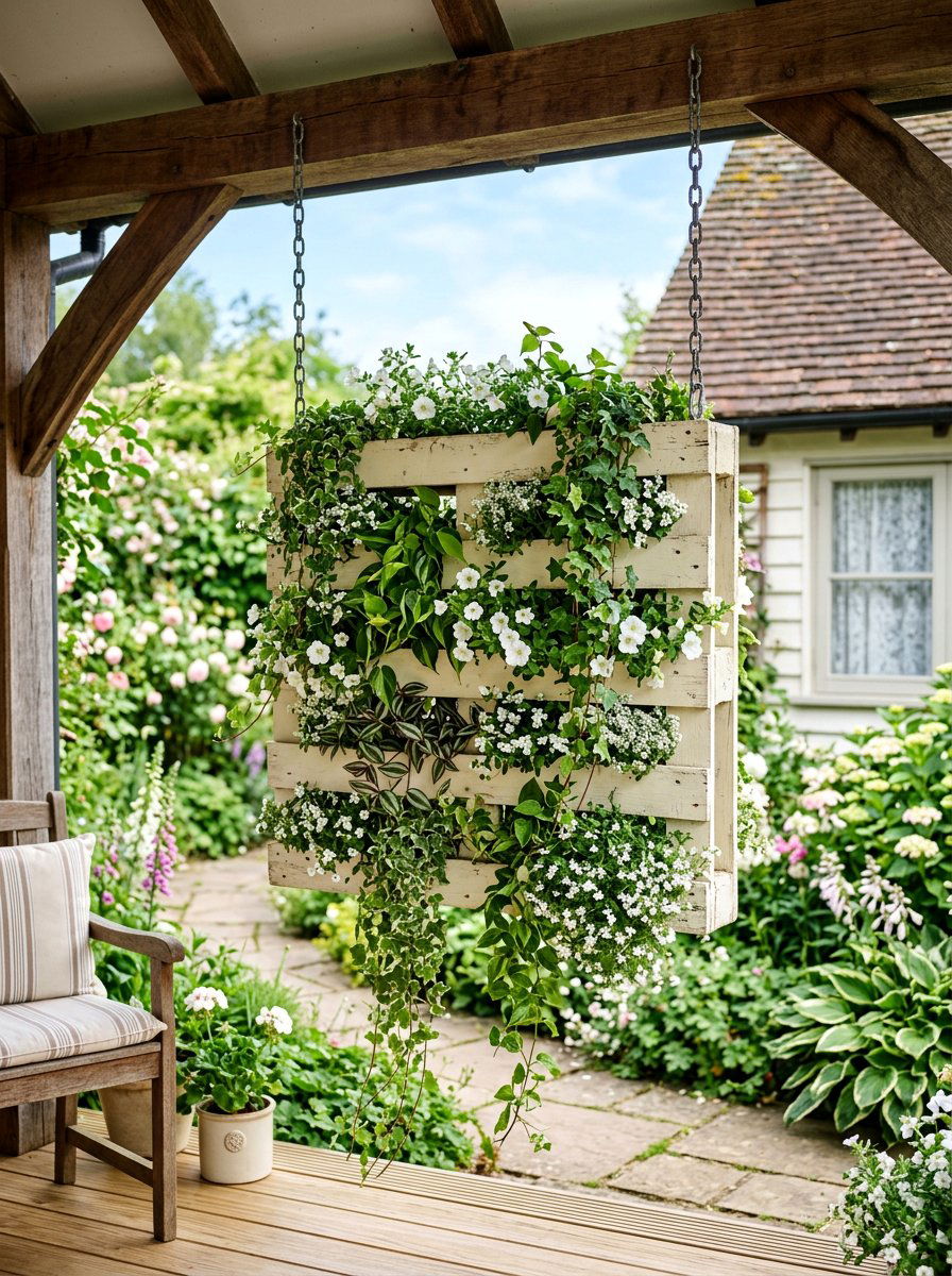 Hanging pallet garden - 25 Pallet Vertical Flower Garden Ideas