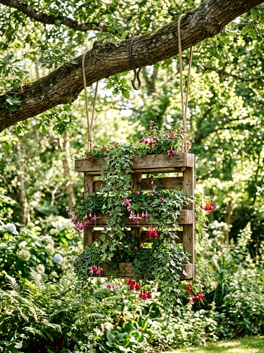Hanging pallet planter - 25 Pallet Tiered Planter Ideas