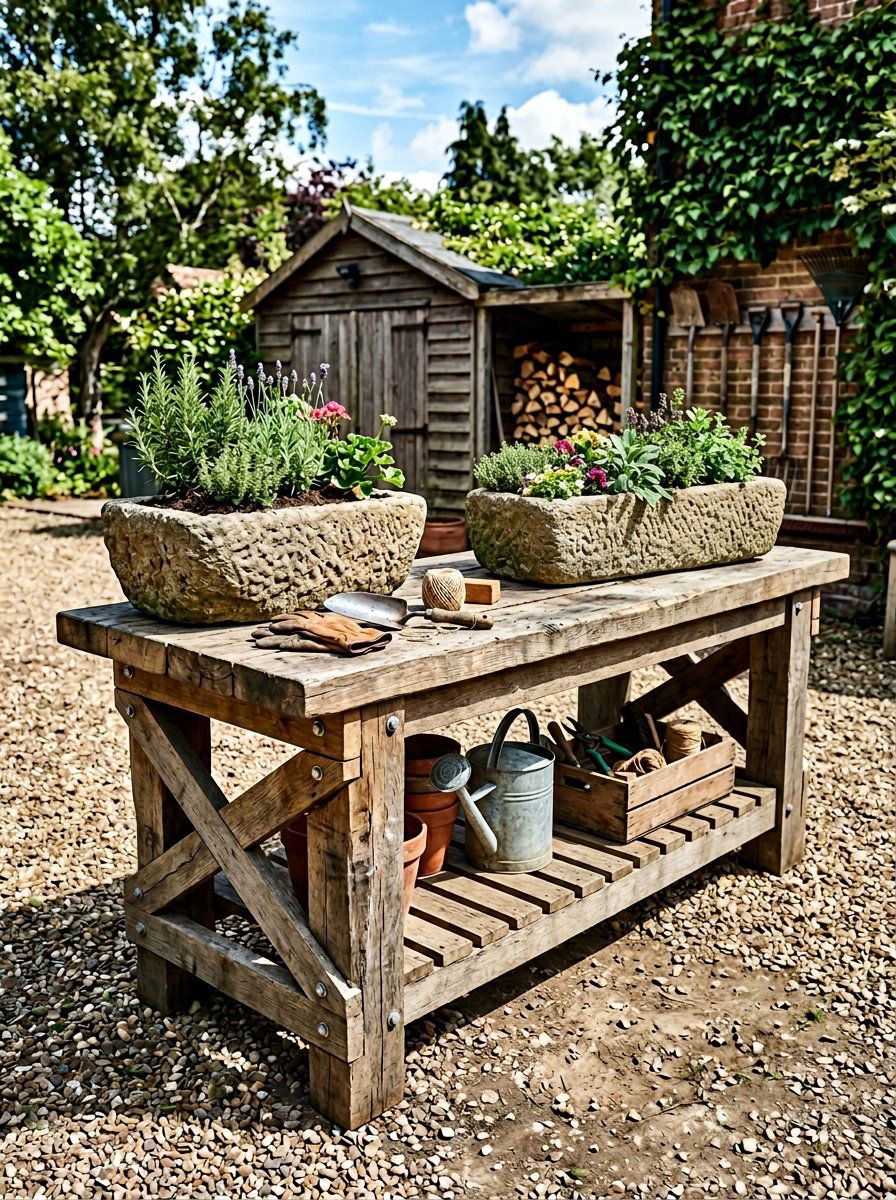 Heavy Duty Garden Workbench - 25 Pallet Potting Bench Ideas