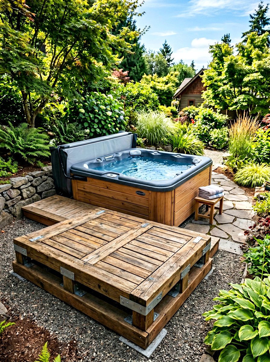 Heavy Duty Pallet Foundation - 25 Pallet Hot Tub Surround Ideas
