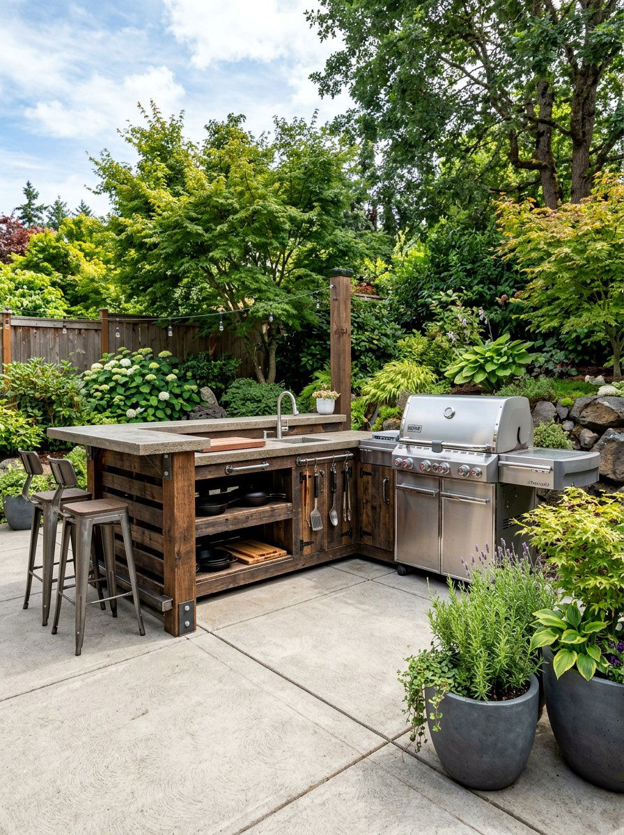 Heavy Duty Pallet Island - 25 Pallet Outdoor Kitchen Island Ideas