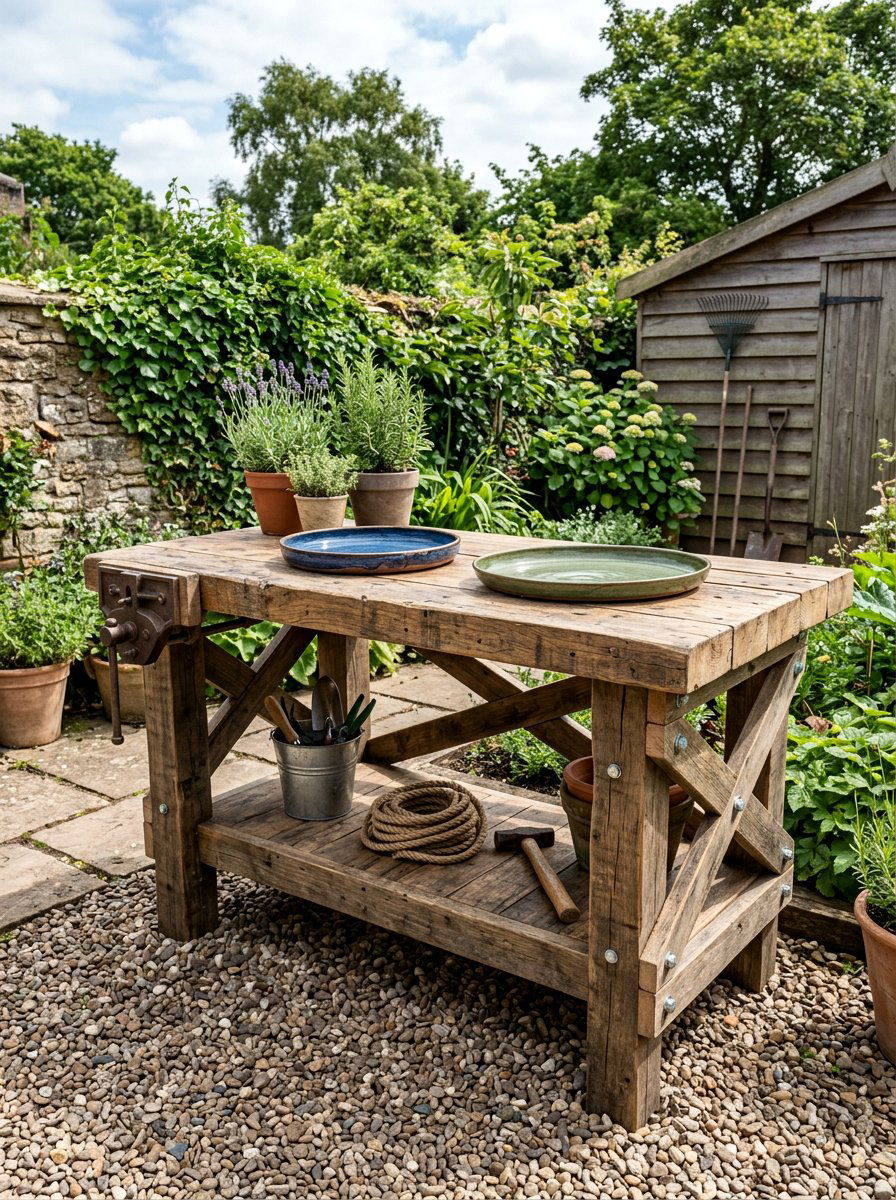 Heavy Duty Pallet Work Bench - 25 Pallet Outdoor Serving Cart Ideas