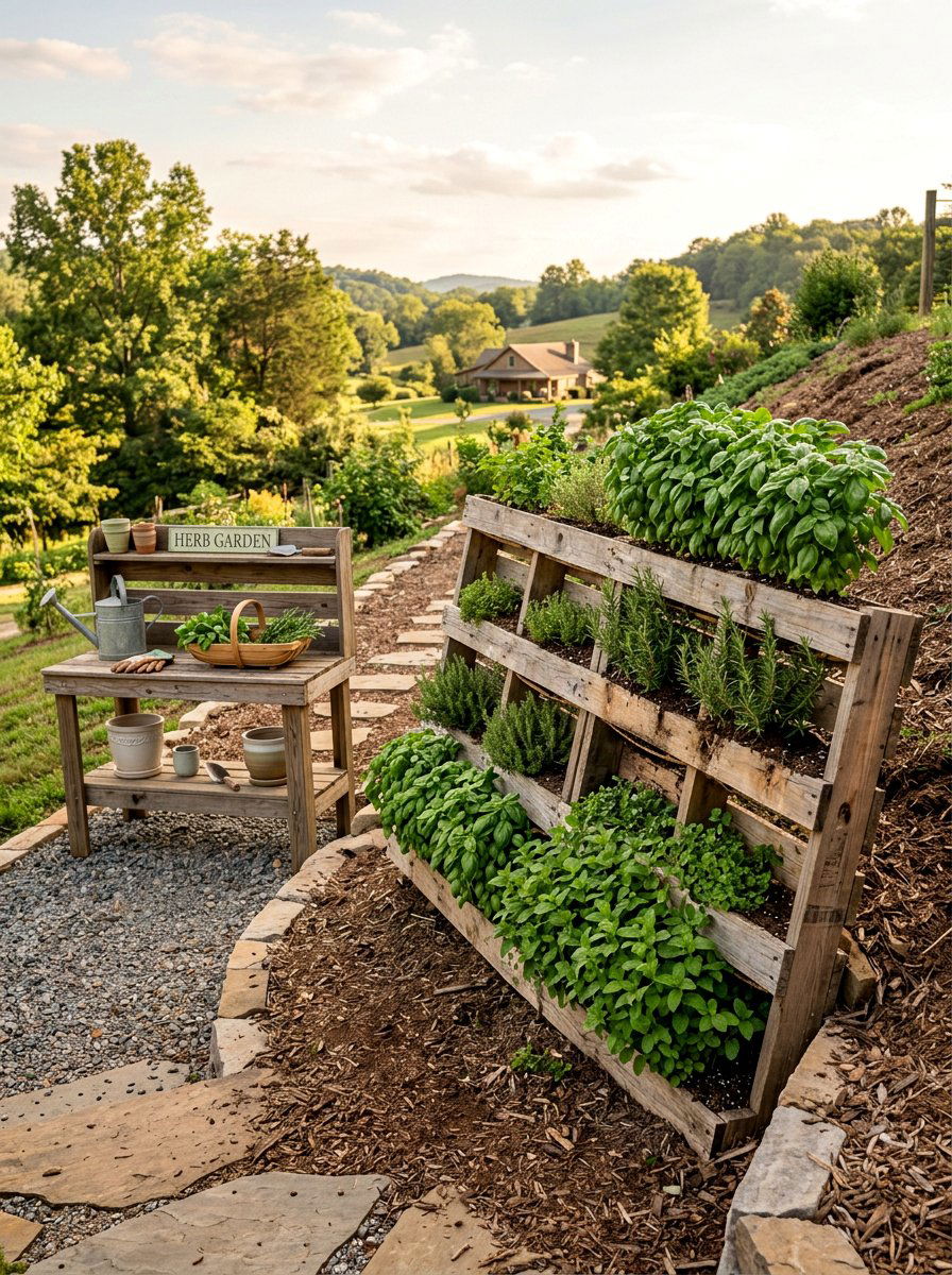 Herb Garden Retaining Wall - 25 Pallet Retaining Wall Ideas
