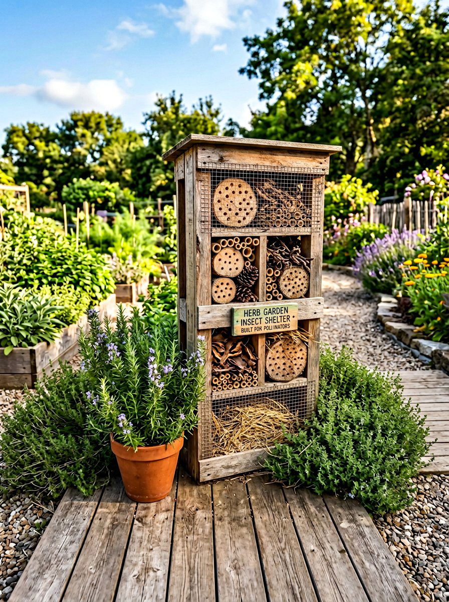 Herb garden insect shelter - 25 Pallet Insect Hotel Ideas
