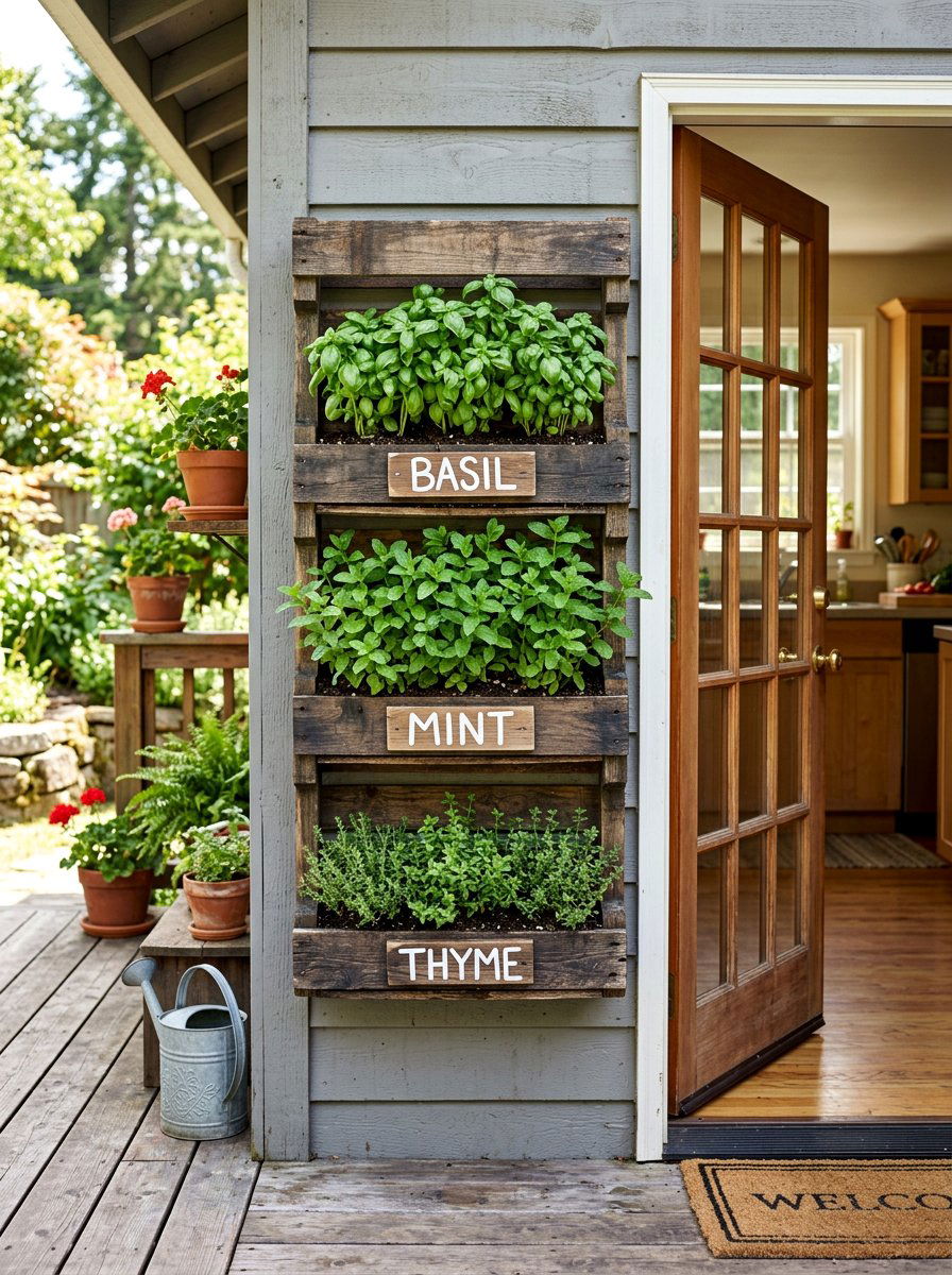 Herb garden kitchen pallet - 25 Pallet Hanging Planter Ideas