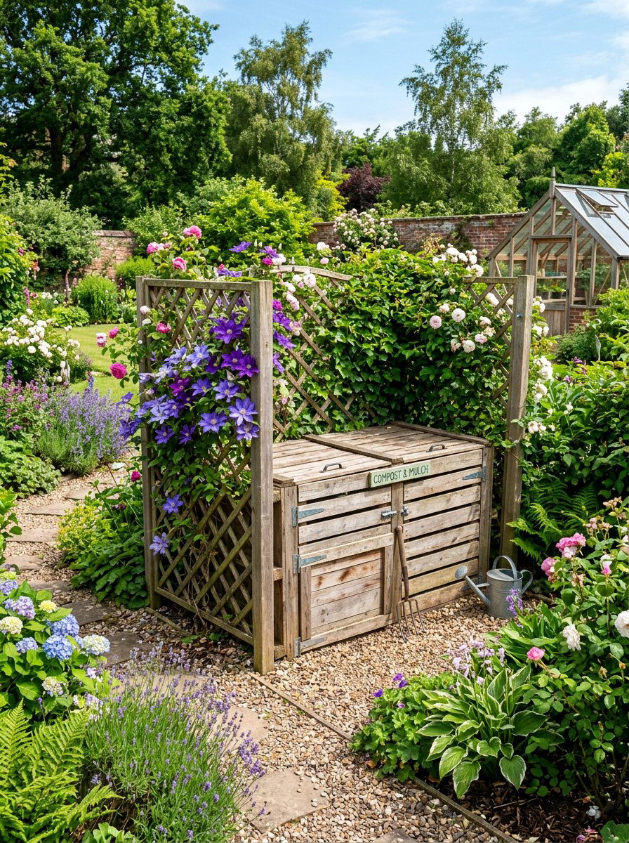 Hidden garden pallet bin - 25 Pallet Compost Bin Ideas