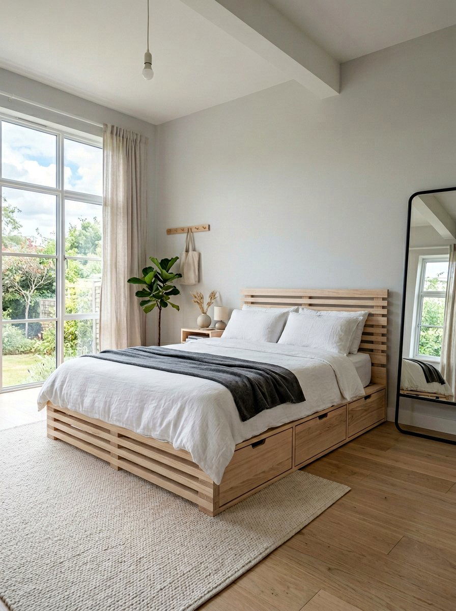 Hidden storage pallet bed - 25 Pallet storage bed frame ideas