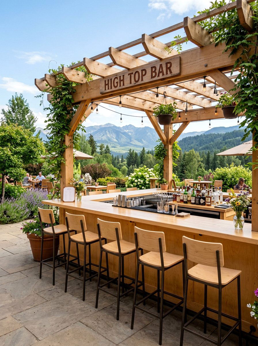 High Top Bar - 25 Pallet Outdoor Bar Ideas