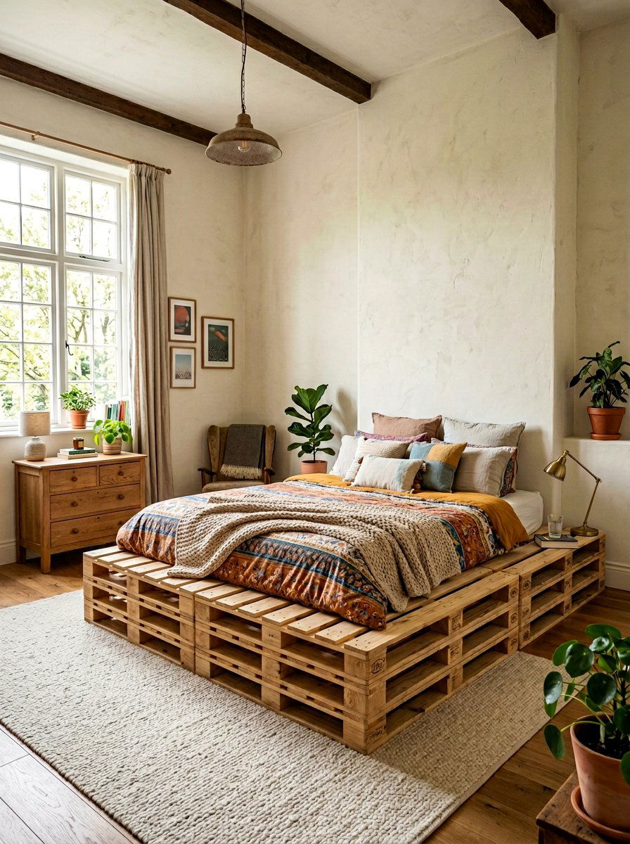 High pallet bed - 25 Full size pallet bed ideas