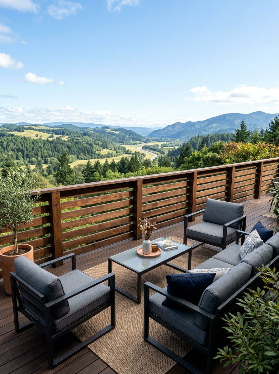 Horizontal Pallet Wood Railing - 25 Pallet Deck Railing Ideas