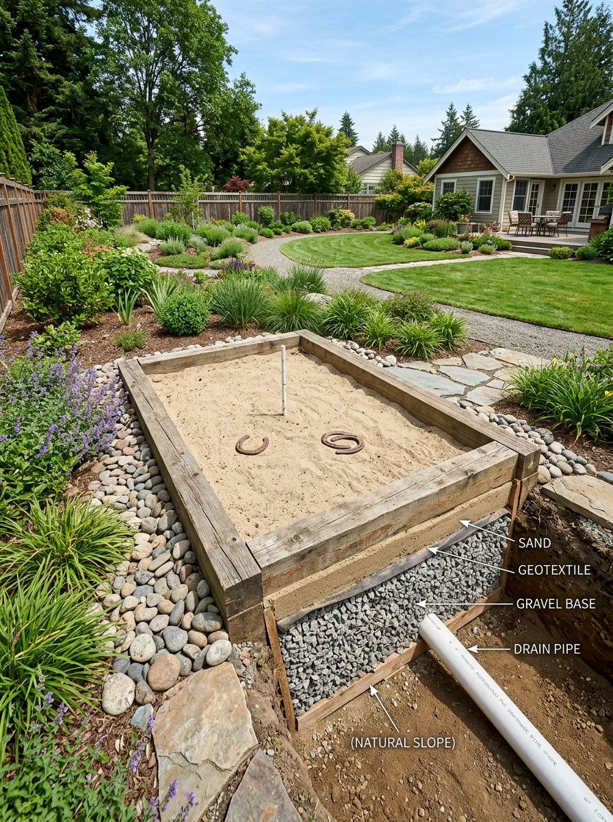 Horseshoe Pit Drainage - 25 Pallet Horseshoe Pit Frame Ideas
