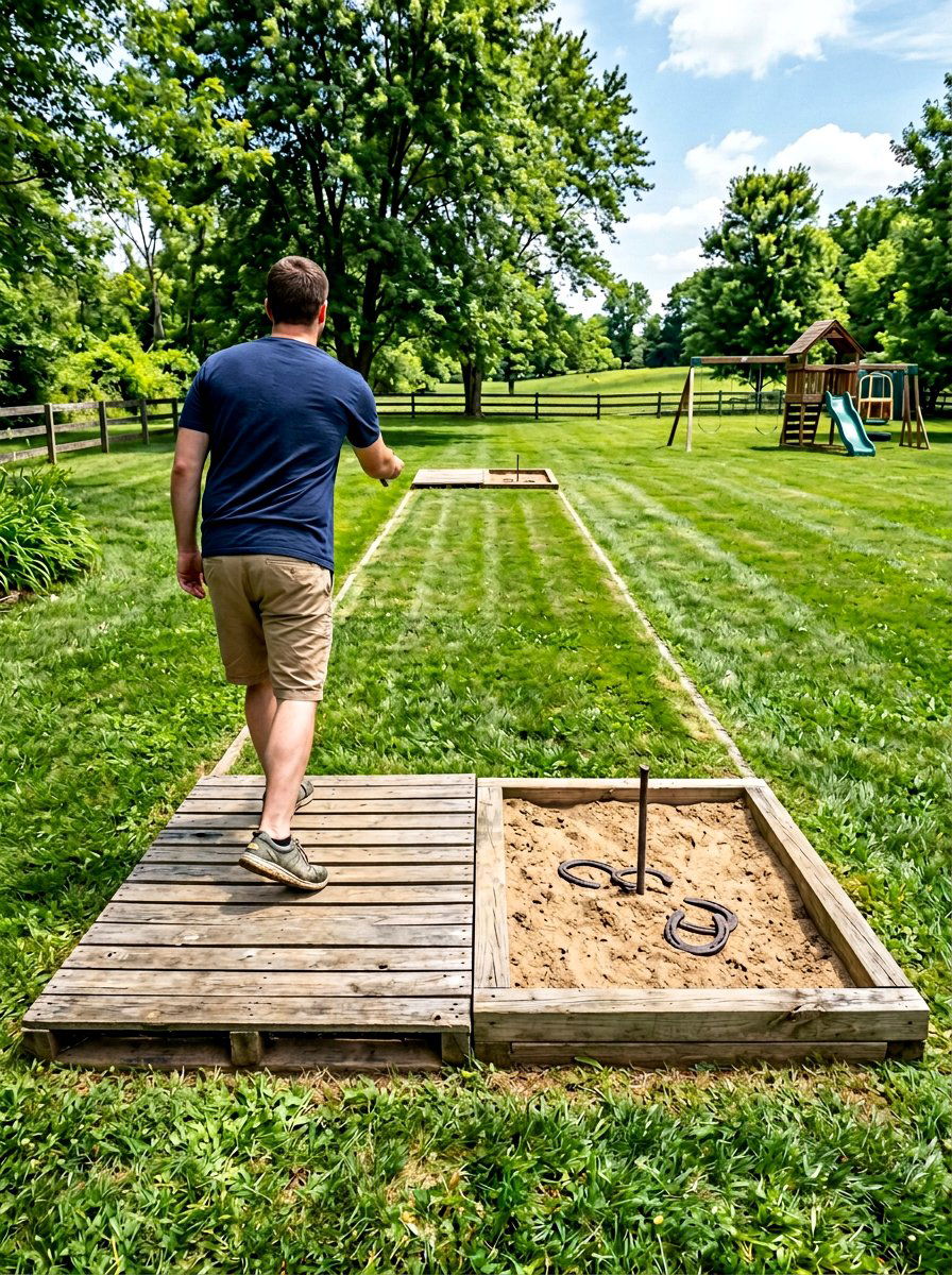 Horseshoe Pit Throwing Box - 25 Pallet Horseshoe Pit Frame Ideas