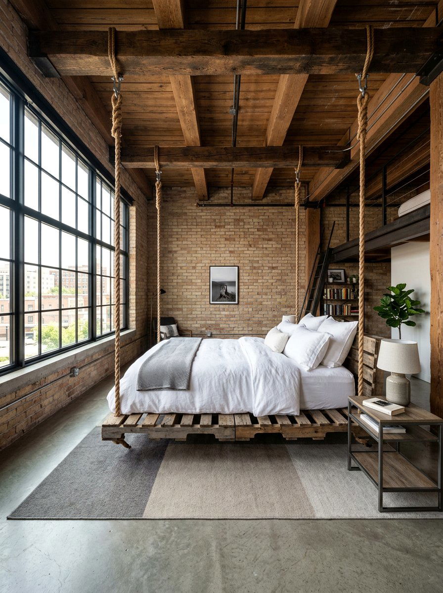 Indoor Bedroom Hanging Bed - 25 Pallet Hanging Swing Bed Ideas