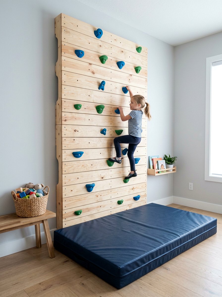 Indoor Kids Rock Wall - 25 Pallet Climbing Wall for Kids Ideas