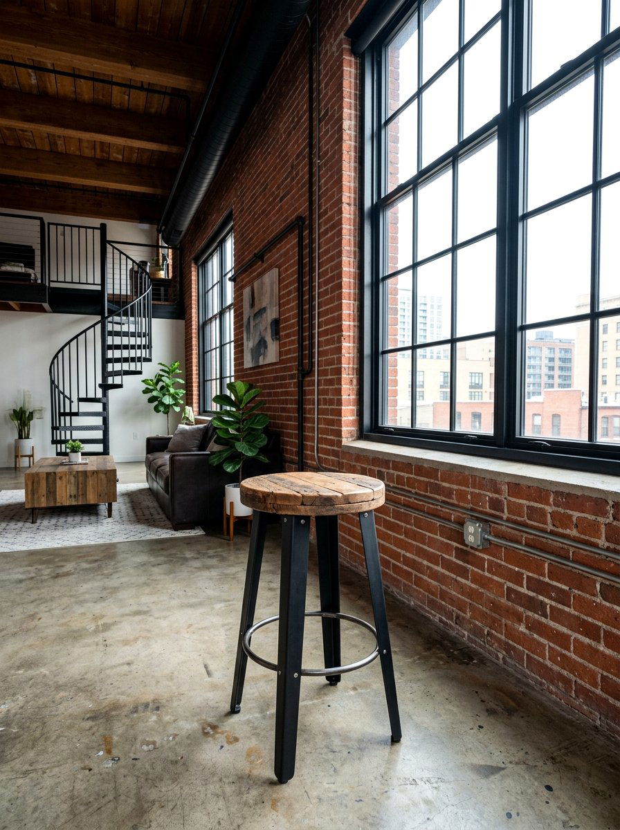 Industrial Metal Leg Pallet Stool - 25 Pallet Bar Stools Ideas