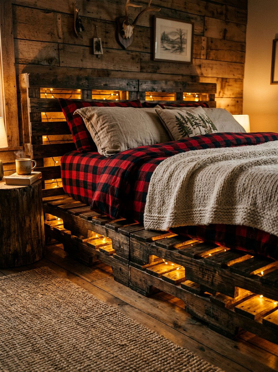 25 Pallet Bed Frame With LED Strip Ideas for Your Bedroom