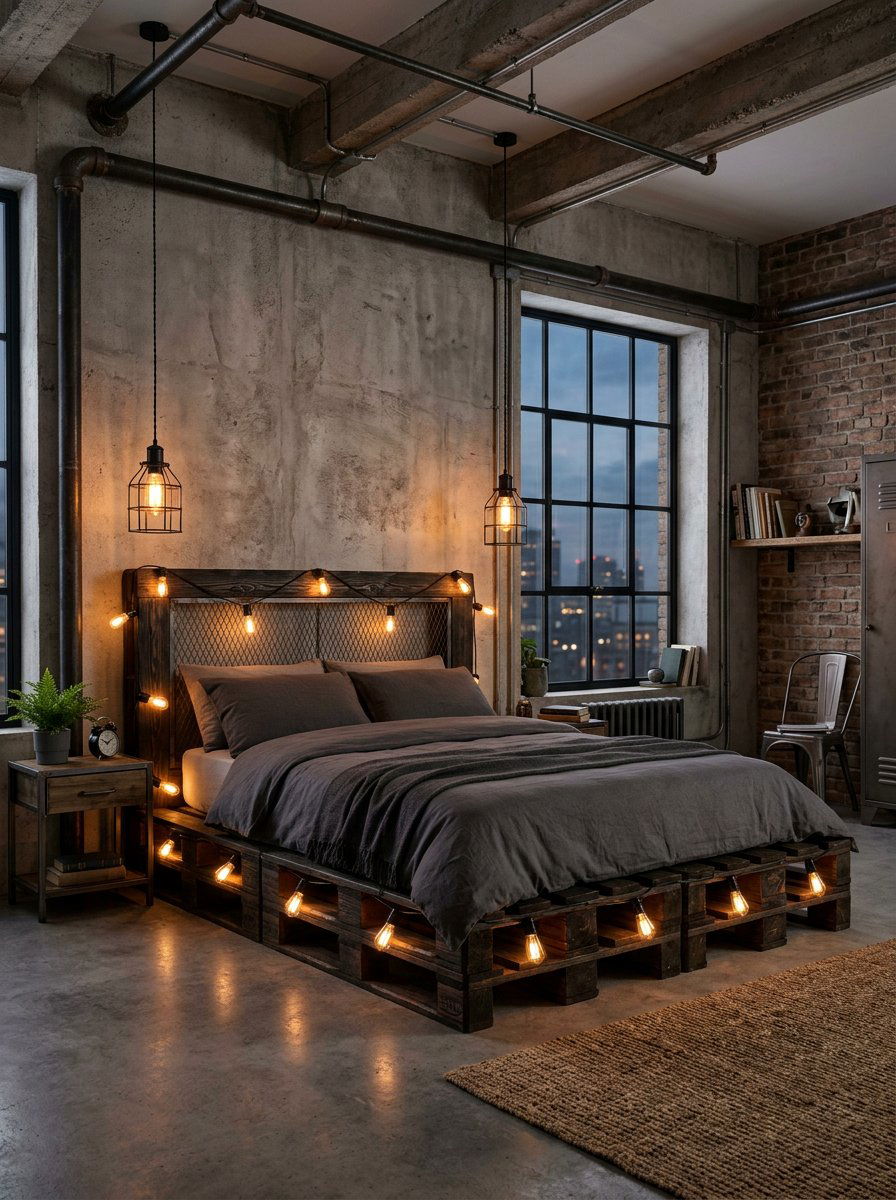 25 Illuminated Pallet Bed Ideas to Light Up Your Bedroom