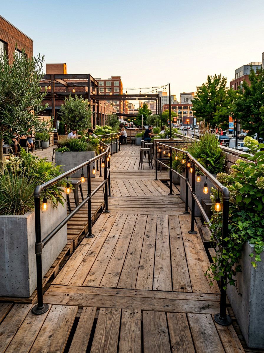 Industrial Pallet Deck - 25 Pallet Patio Flooring Ideas