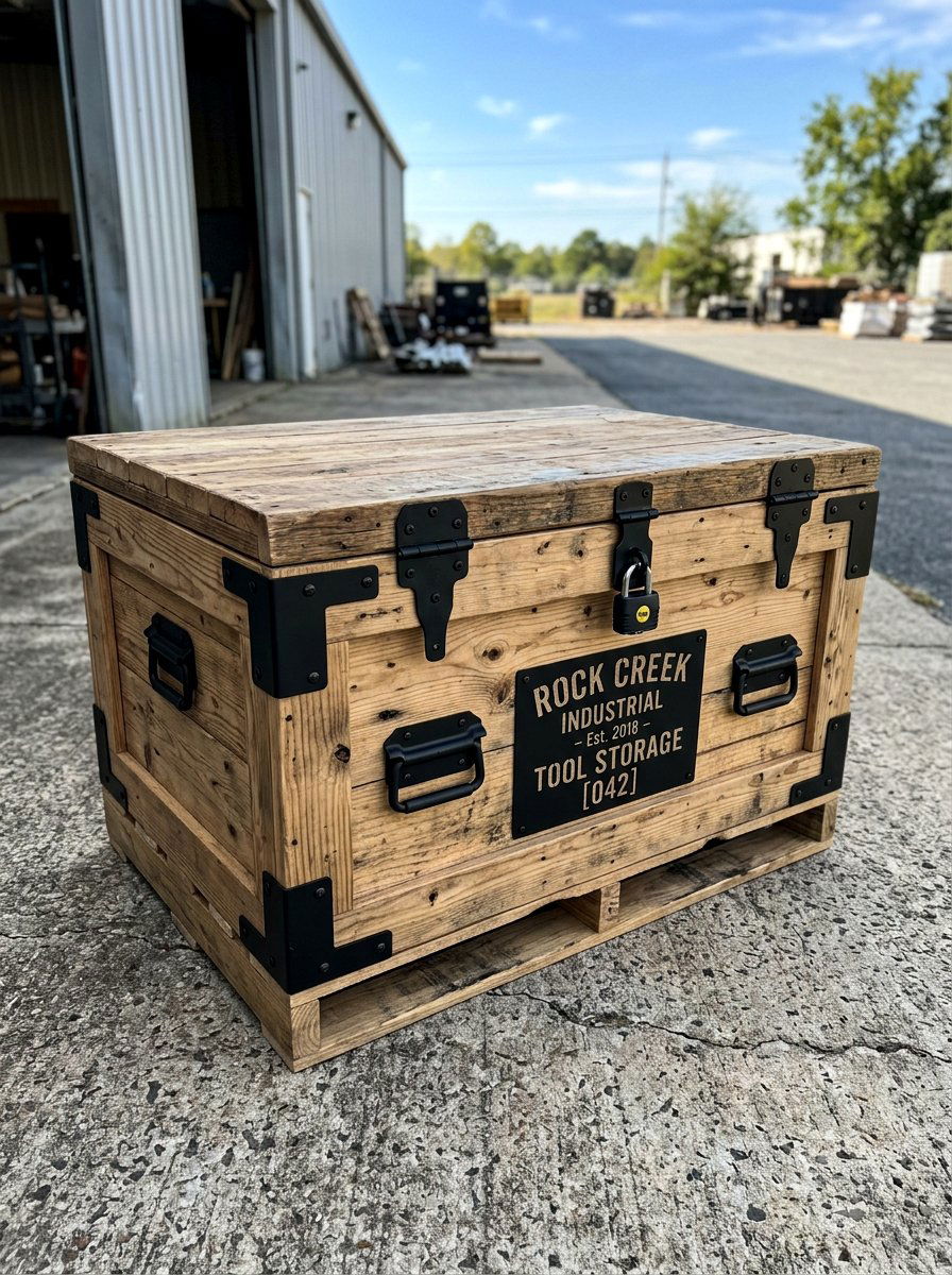 Industrial Pallet Tool Storage Box - 25 Pallet Tool Shed Ideas