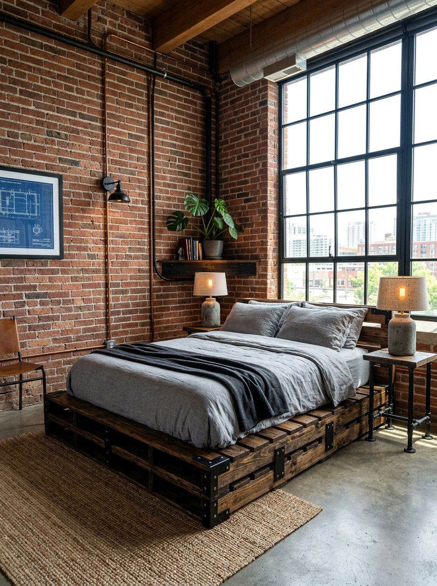 Industrial guest room pallet bed - 25 Pallet bed ideas for guest room