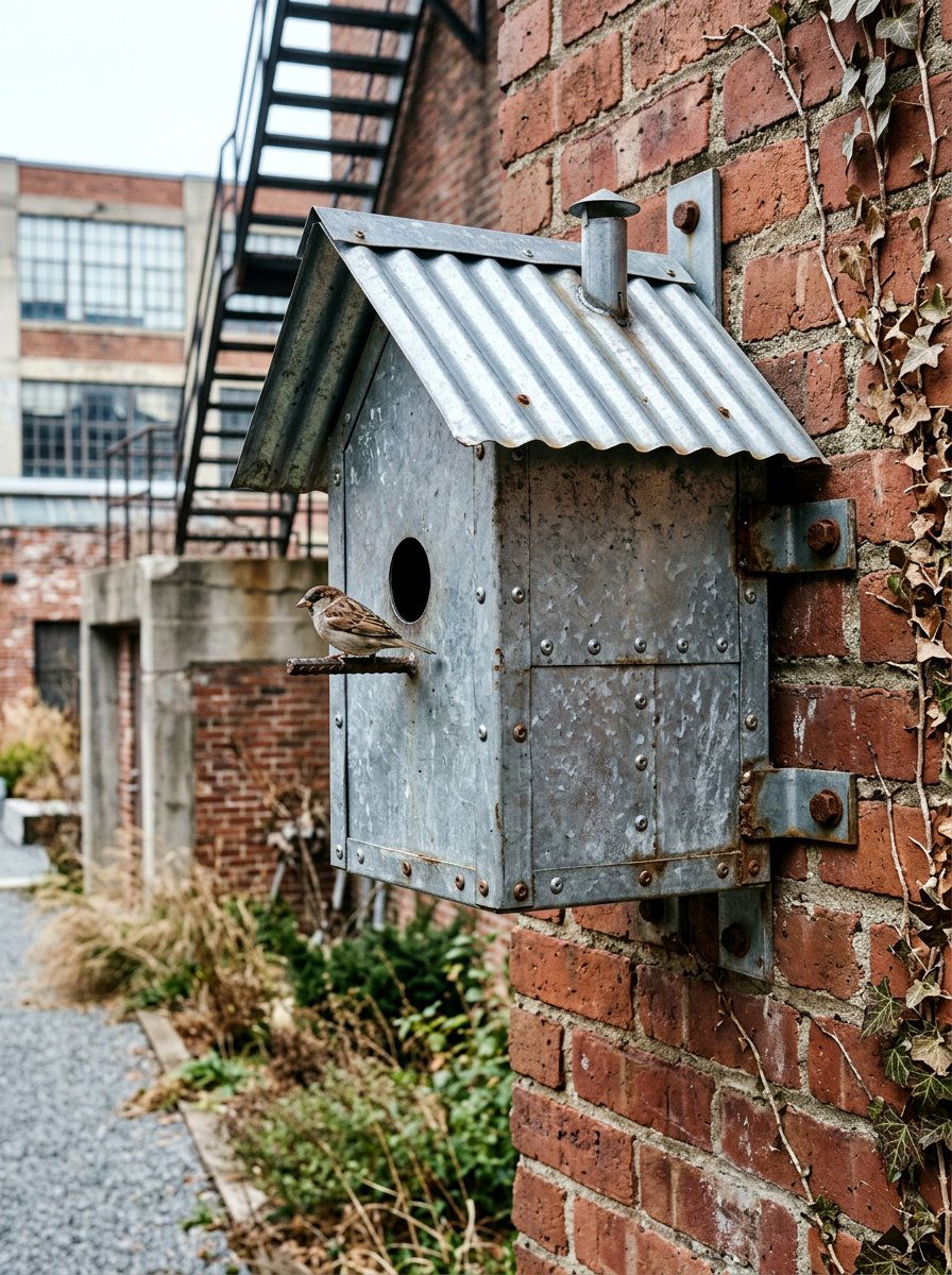 Industrial metal birdhouse - 25 unique birdhouse designs