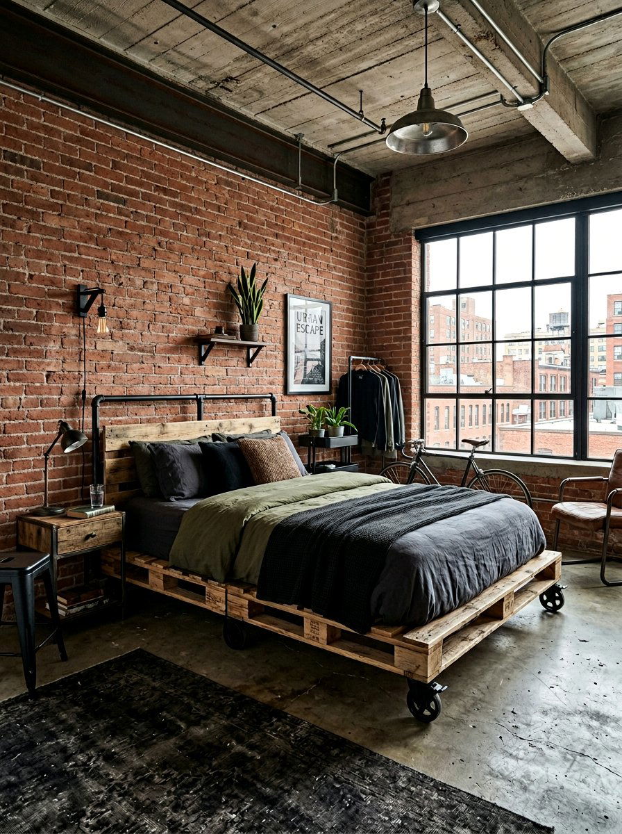 Industrial pallet bed - 25 Twin pallet bed ideas
