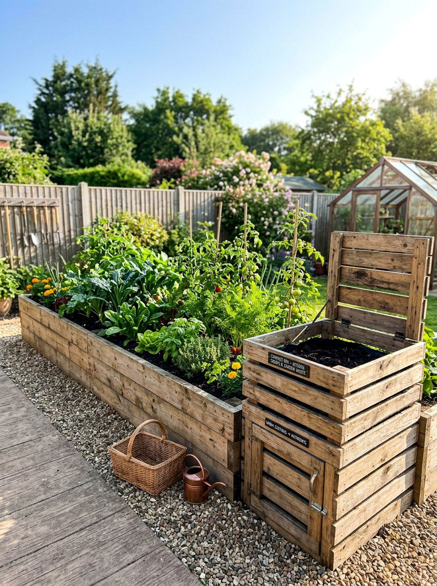 Integrated raised bed pallet bin - 25 Pallet Compost Bin Ideas