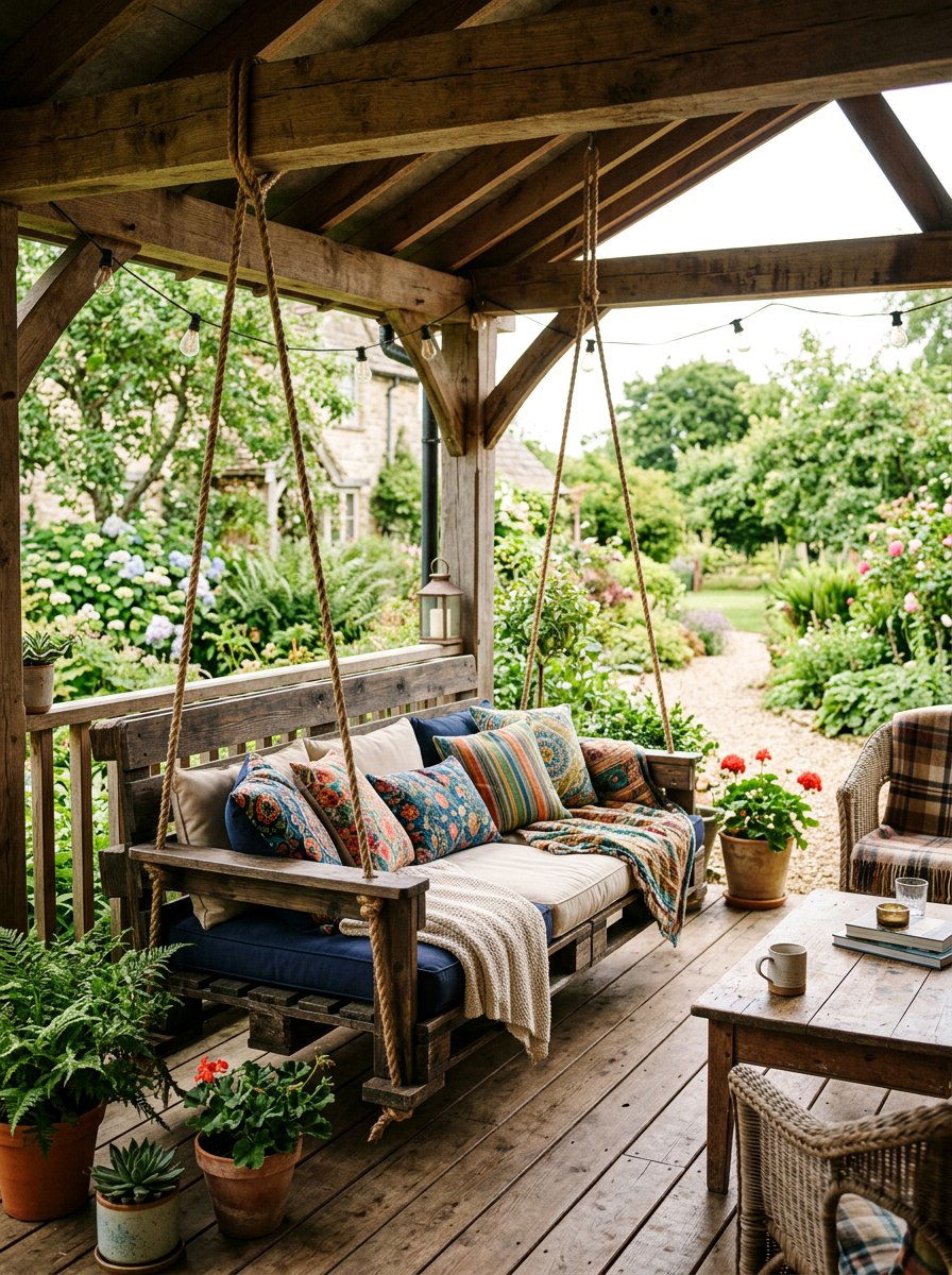 Item10 - 25 Pallet swing bed ideas