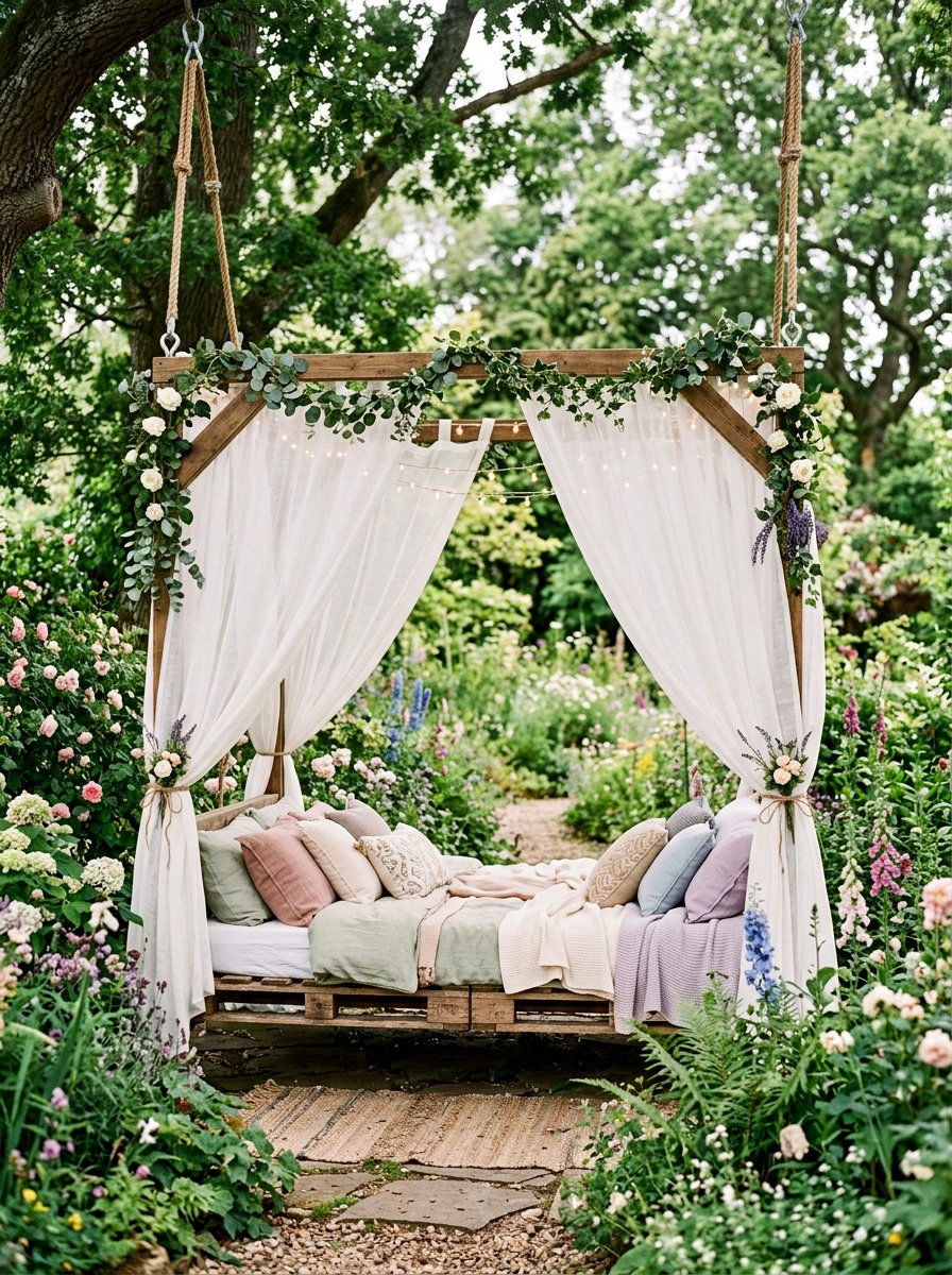 Item12 - 25 Pallet swing bed ideas