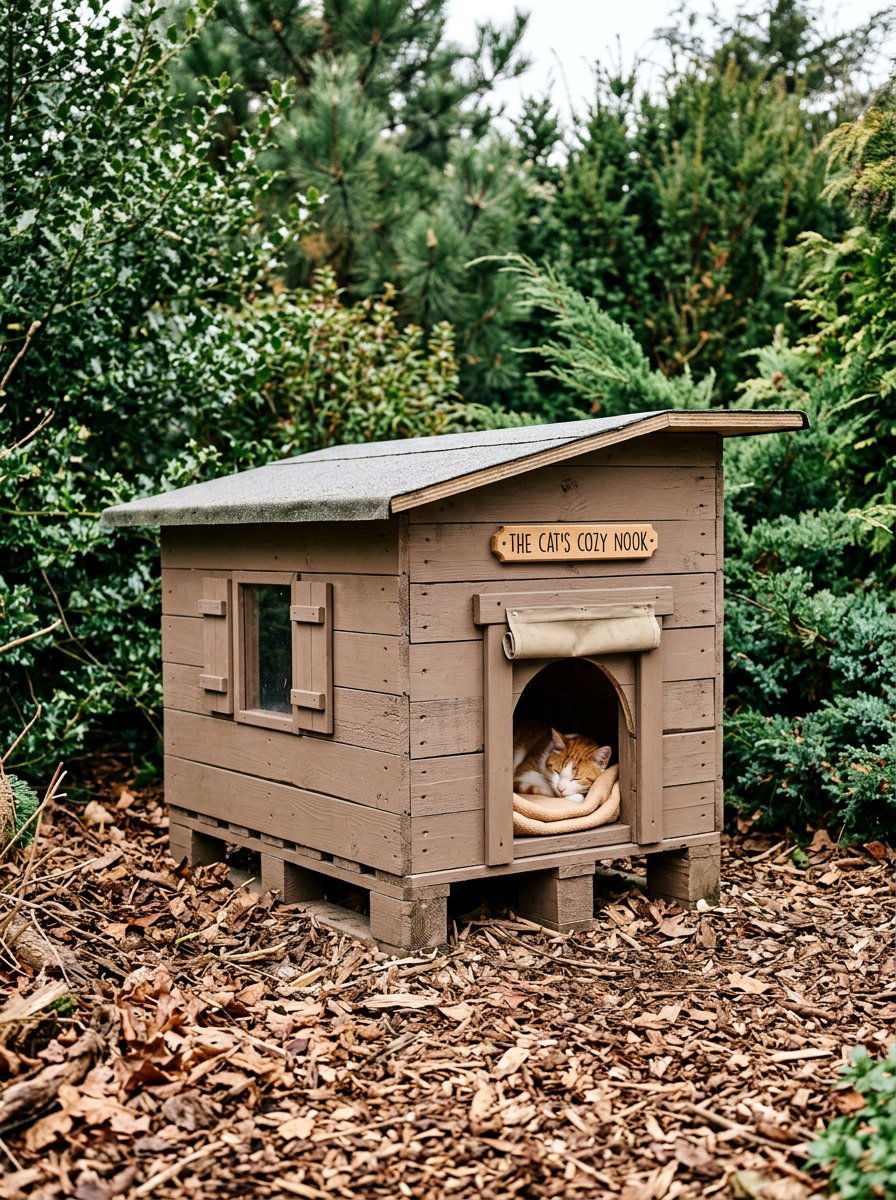 Item2 - 25 pallet cat house ideas