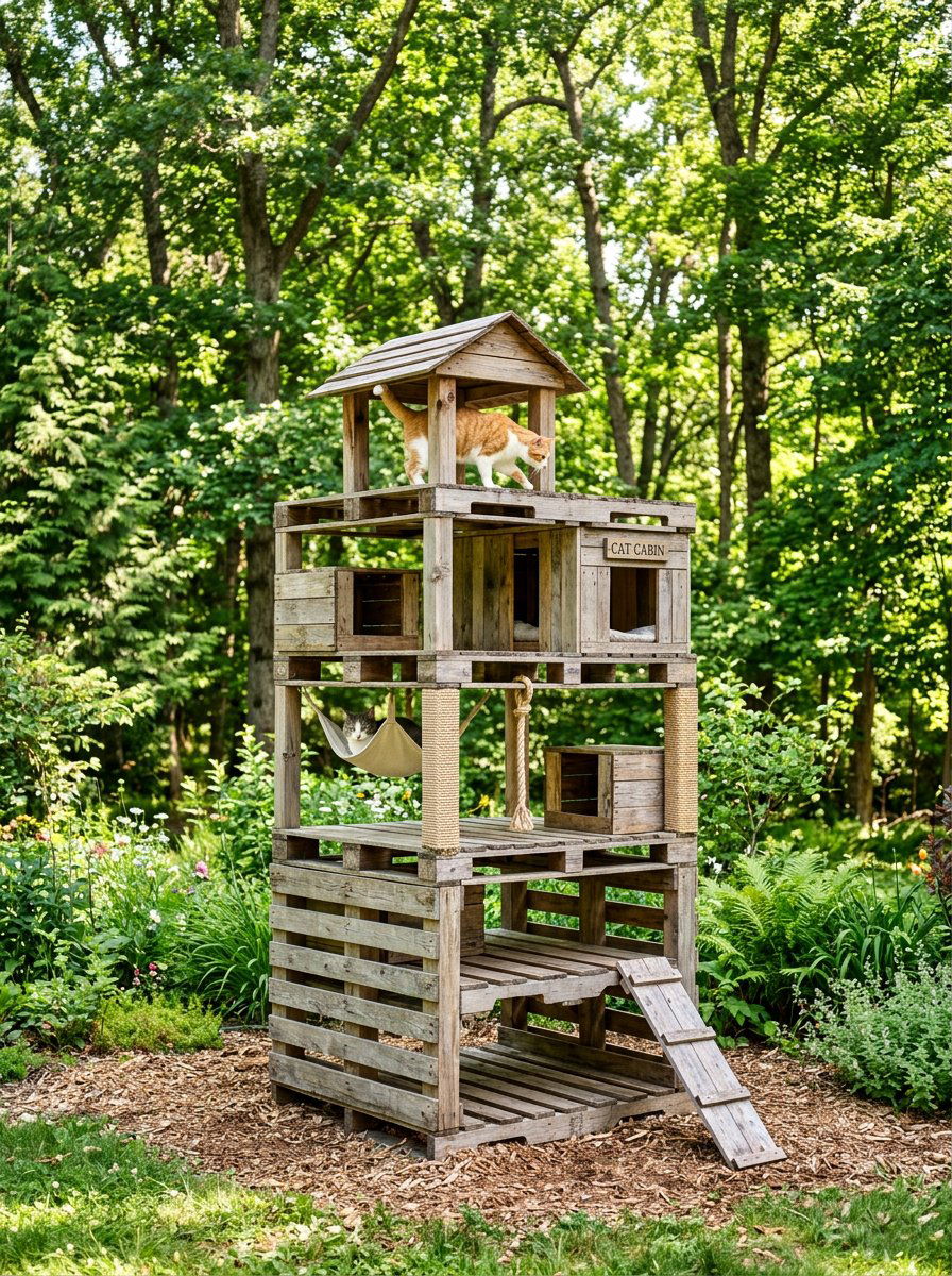 25 Pallet Cat House Ideas for Indoor and Outdoor