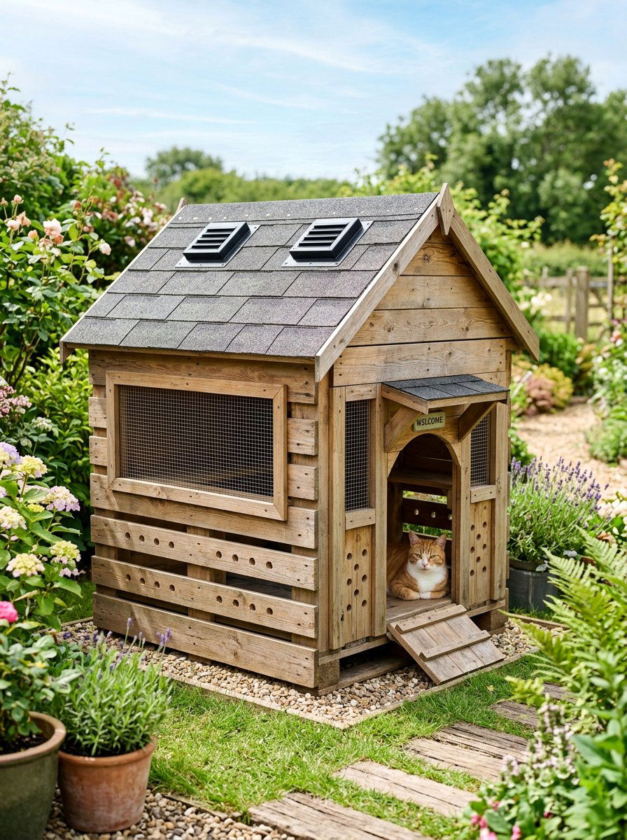 Item25 - 25 pallet cat house ideas